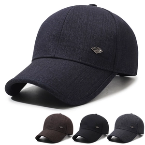 Casquette De Baseball Décontractée Sergé De Coton Ajustable Protection Solaire Chapeau De Sport De Plein Air Badge Métallique