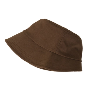 Chapeau cloche marron foncé en coton avec large bord et coutures renforcées pour soleil