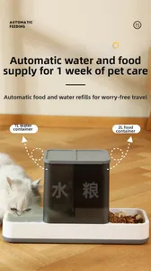 Detail view of 1L water tank and 2L food container on an automatic pet feeder