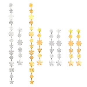 18k gold plated stainless steel daisy flower earrings in gold and silver asymmetric styles