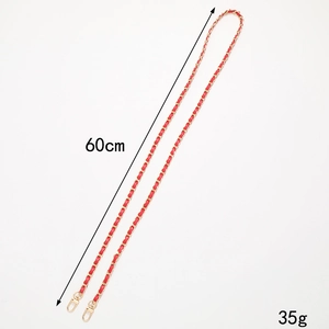 Handmade 60cm red leather and gold metal chain strap for women crossbody phone cases