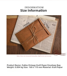 Detail of vintage kraft paper envelope with twine tie on retro magazine background