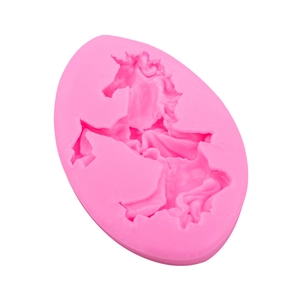 Pink unicorn silicone mold for fondant and chocolate DIY baking with detailed texture