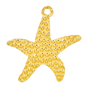 Minimalist gold starfish pendant in 304 stainless steel with textured metal finish