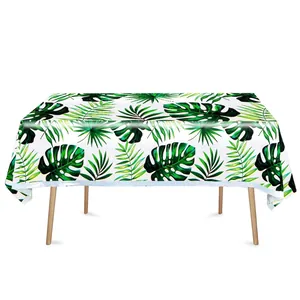 Waterproof tropical palm leaf tablecloth 108x180cm for summer party decorations