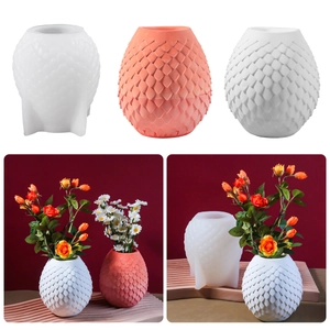 Silicone mold for DIY dragon scale pattern vases and gypsum concrete home decor ornaments