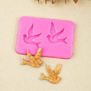 Dual-cavity swallow bird silicone mold for DIY resin crafts and fondant decoration
