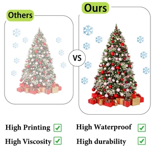Adesivo per finestra albero di Natale impermeabile con stampa HD e colori vivaci