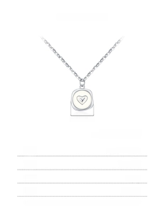 Détail du collier pendentif cœur en argent 925 avec dimensions et spécifications