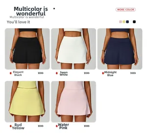 Collection de jupes de tennis en cinq couleurs avec design sportif taille haute en A