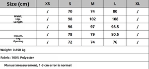 Detailed size chart with measurements for women's high waist pleated balloon pants