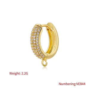 Luxurious 18K gold plated hoop earrings with micro-pave zircons and 20mm outer diameter