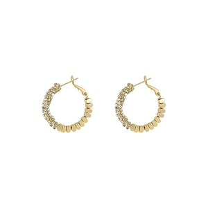 Elegant S925 silver pearl stud earrings with gold plating and sparkling zircon stones