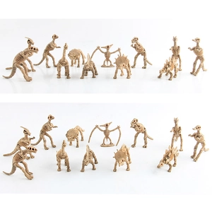 Sammlung von 12 Dinosaurier Skelett Fossilien Modellen inkl. T-Rex für Lernspielzeug Sets