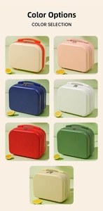 Mini 14-inch hardshell vanity cases in seven colors with durable zippers and handles