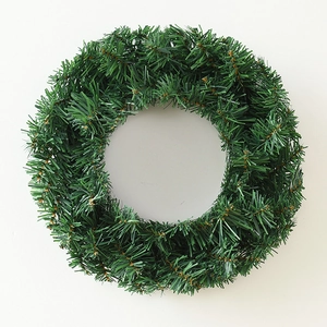 Couronne De Noël Aiguille De Pin Artificielle PVC Vert Rond Décoration Suspendue Pour Fête Maison Porte Murale