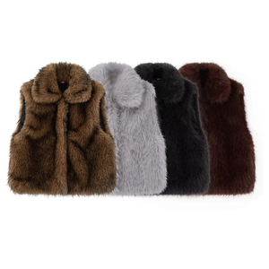 Women Faux Fur Vest Sleeveless Fluffy Jacket Streetwear Fashion Lapel Warm Winter Waistcoat