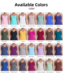 Detailed grid display showcasing 28 available colors for seamless knit yoga sports bras