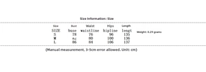 Detailed size chart for the women's lace satin dress with bust and waist measurements