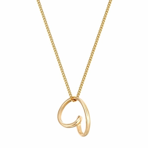 Minimalist gold titanium steel necklace with an abstract twisted heart-shaped pendant