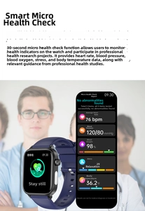 Smartwatch display showing real-time heart rate, blood pressure, and oxygen levels