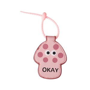 Pink mushroom magnetic hat clip for travel bag, cute portable storage accessory