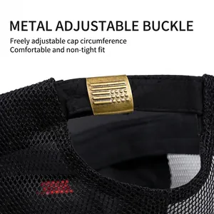 Breathable mesh baseball cap for men with adjustable vintage brass metal buckle closure