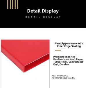 Detail of red 1000g reinforced kraft paper jewelry drawer box with folded edge craftsmanship