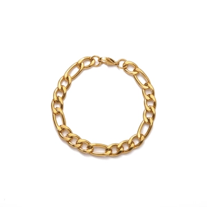 Classic golden Figaro link chain bracelet for men and women in hip hop punk style