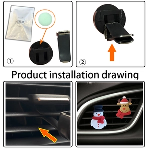 Christmas snowman and reindeer car air vent clip diffuser set with fragrance tablets