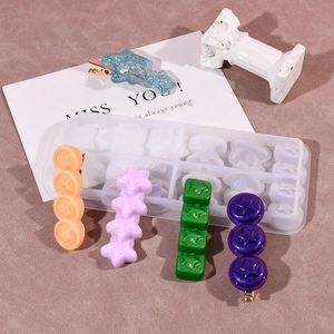 DIY silicone mold for star hair clips and colorful resin hair accessories crafting