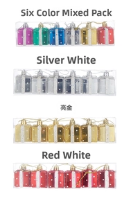 Decorazioni natalizie a forma di scatola regalo in varie finiture glitterate