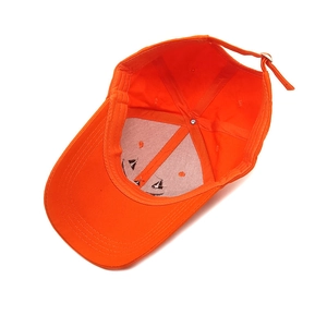 Orange Halloween baseball cap with skull embroidery and adjustable metal buckle strap