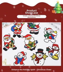 Lot de 8 badges de Noël avec Père Noël et bonhomme de neige en émail coloré pour décoration