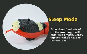Close-up of smart snake cat toy showing sensing head and durable scale texture