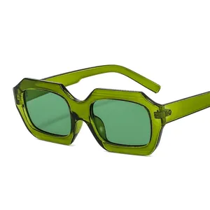 Geometric Rectangle Sunglasses Retro Small Frame Candy Color UV400 Protection Y2K Hip Hop Eyewear For Men Women