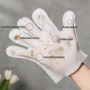Waterless pet cleaning gloves capturing hair, dust, and debris for dogs and cats