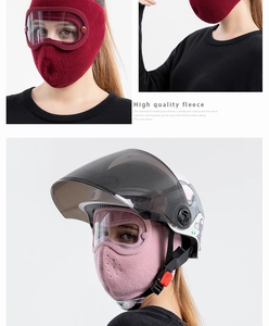 Winter thermal fleece mask featuring built-in anti-fog goggles and breathable air vents