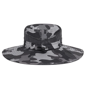 Outdoor camouflage boonie hat with breathable mesh and adjustable chin strap