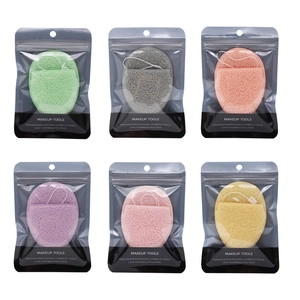 Heart Drop Shaped Facial Cleansing Sponge Non Latex Makeup Removal Puff With Lanyard Exfoliating Face Wash Tool