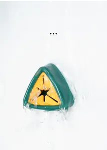 Waterproof wall-mounted green towel plug holder with star-shaped silicone grip for kitchen
