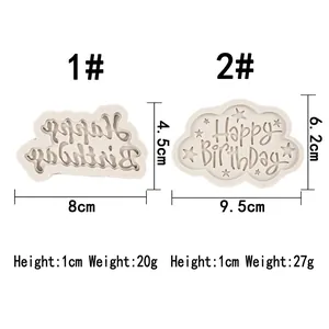 Cloud and wave shaped Happy Birthday silicone molds for DIY cake decorating and baking