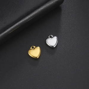 Pendentifs cœur polis en or 18 carats et argent pour accessoires bijoux DIY