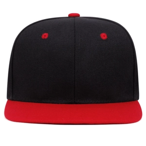 Casquette snapback classique noire et rouge à bord plat avec style sportif