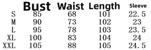 Size chart for French vintage polka dot dress with bust, waist, and length measurements