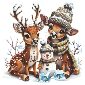 Christmas window stickers featuring cute reindeer and snowman for home glass decoration