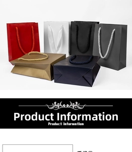 Detail showing multi-color premium gift bags with durable braided handles and card material