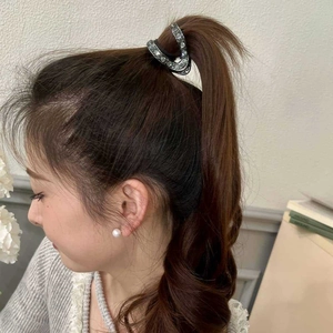 Fermaglio per capelli a V color canna di fucile con strass per fissare la coda di cavallo