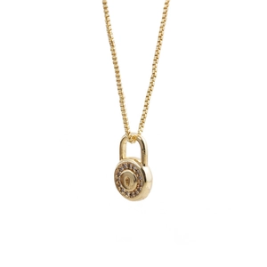 Elegante collana con medaglione a cuore in oro e inserto in zircone su catena