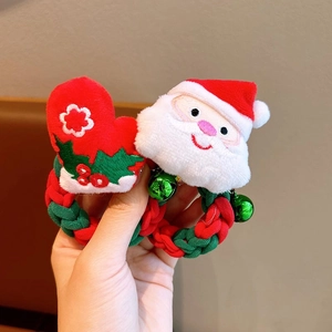 Élastiques à cheveux de Noël faits main avec Père Noël, cœur et clochettes festives